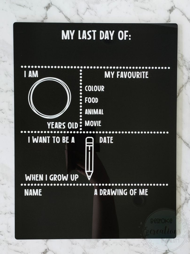 My First & Last Day Acrylic Board