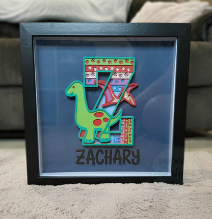 Framed 3D Dinosaur Letter