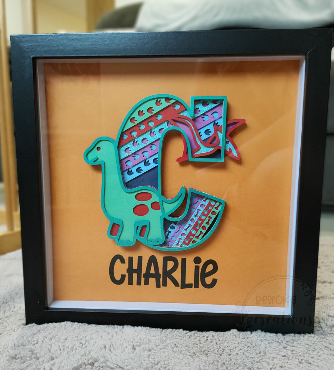 Framed 3D Dinosaur Letter